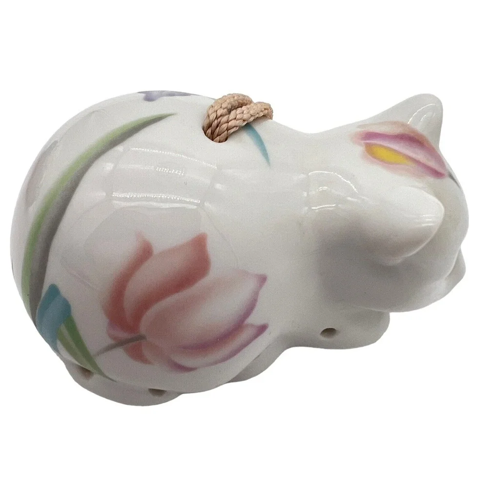 VTG 80s Avon Potpourri Holders Room Deodorizers Pair Kittens Porcelain Japan